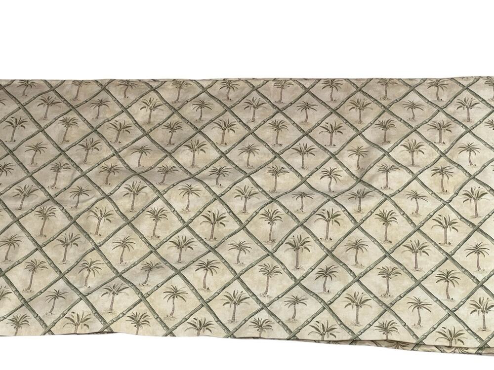 Waverly Valance Palm Tree Sage Green Bamboo 76x16 Beach House Decor Coastal Chic